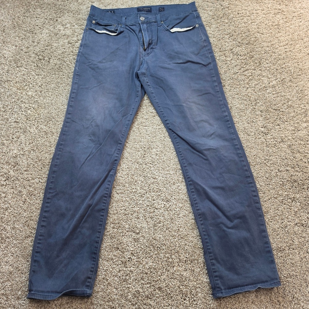 Lucky Brand 121 Slim Straight Chino Pants Men 34x32 Cotton Stretch Blue Gray